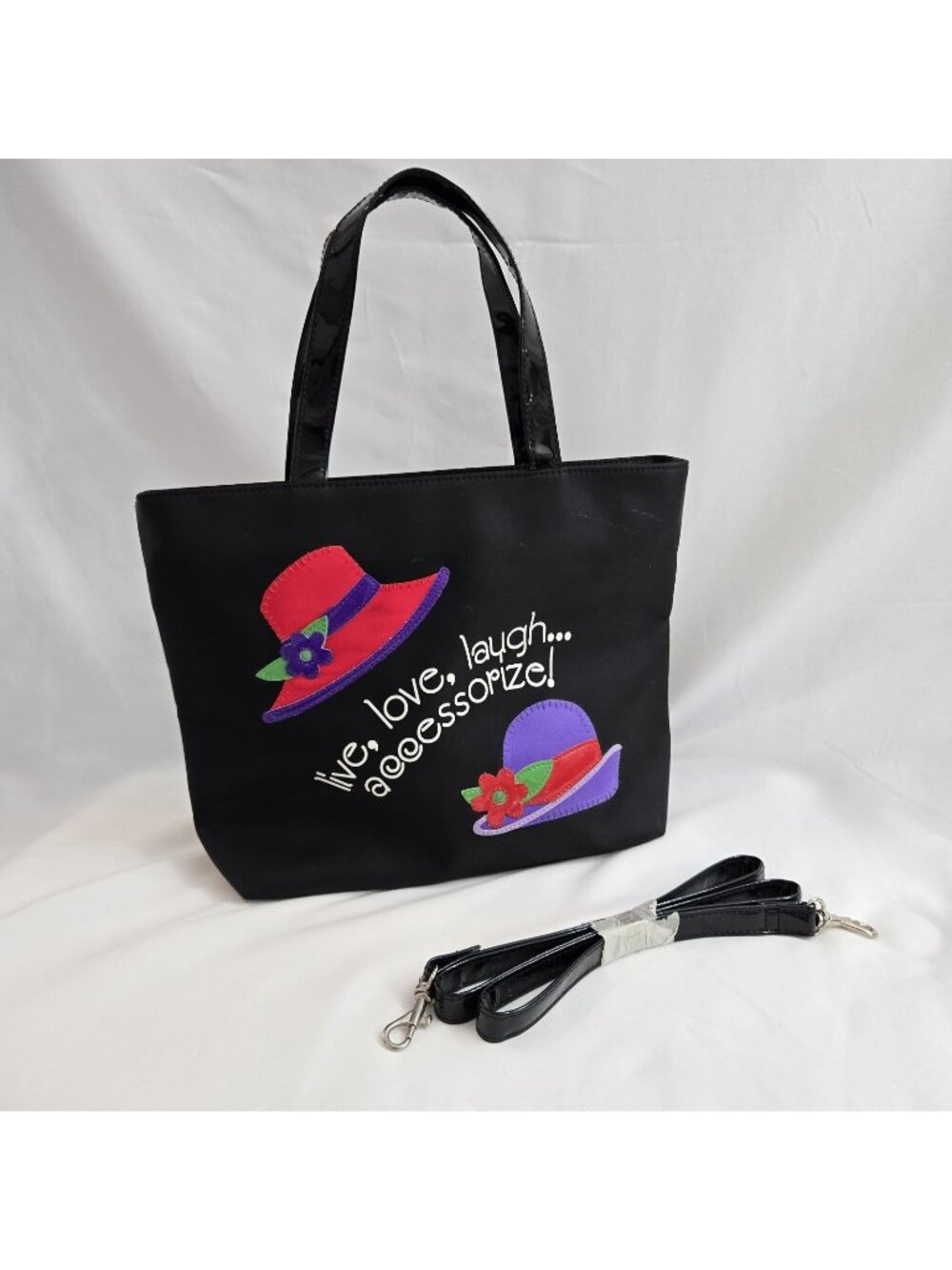Red Hat Ladies Purse “Live, Love, Laugh...accessorize!” Black Purse